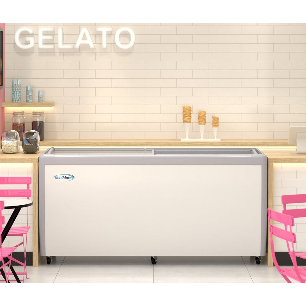 70 in. 14-Pan Gelato Dipping Cabinet Display Freezer with Sliding Glass Door, 20 cu. ft.