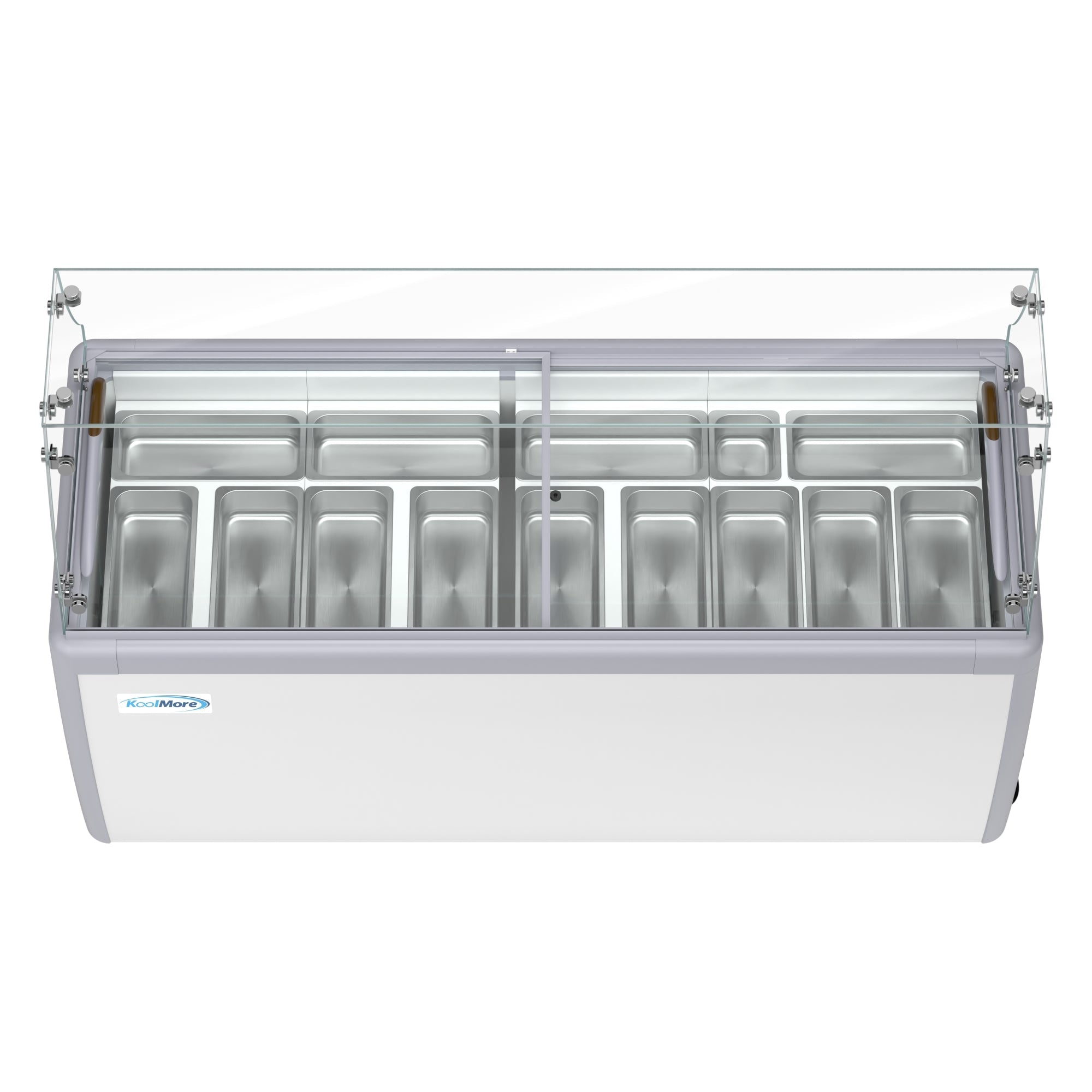 70 in. 14-Pan Gelato Dipping Cabinet Display Freezer with Sliding Glass Door and Sneeze Guard, 20 cu. ft.