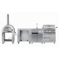 KoolMore Outdoor Kitchen Series Modular Kitchen with a Dual Fuel Pizza Oven, Refrigerator and Cabinet, Sink, 30 in. BBQ Grill And Grill Cabinet in Stainless-Steel