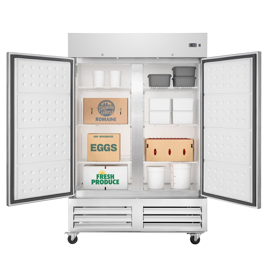 54 in. Commercial Two-Door Convertible Reach-In Refrigerator/Freezer with 49 Cu. Ft. Capacity in Stainless Steel, ETL Listed