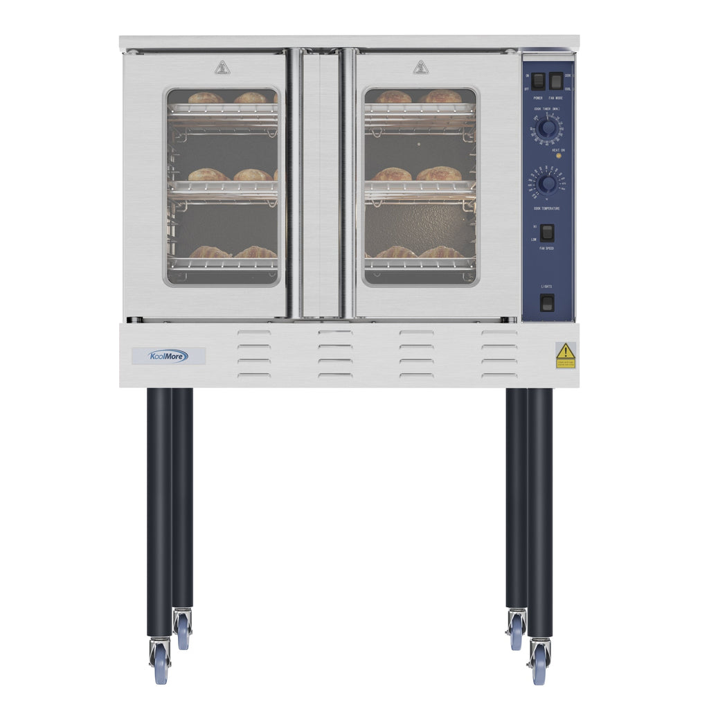 38 in. Full Size Single Deck Commercial Natural Gas Convection Oven 54,000 BTU With Casters