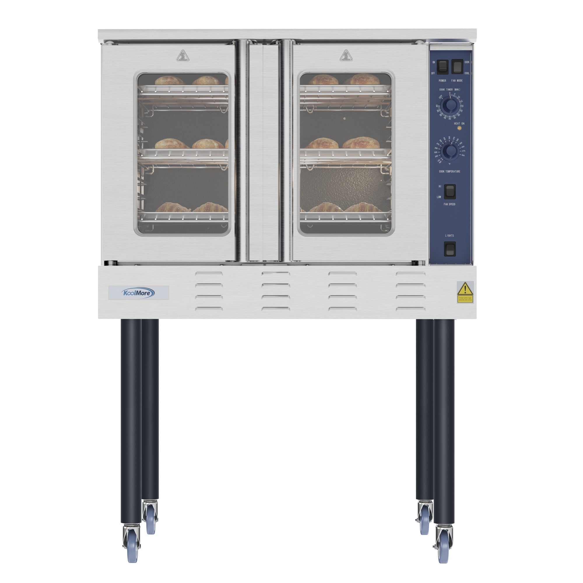 38 in. Full Size Single Deck Commercial Natural Gas Convection Oven 54,000 BTU With Casters