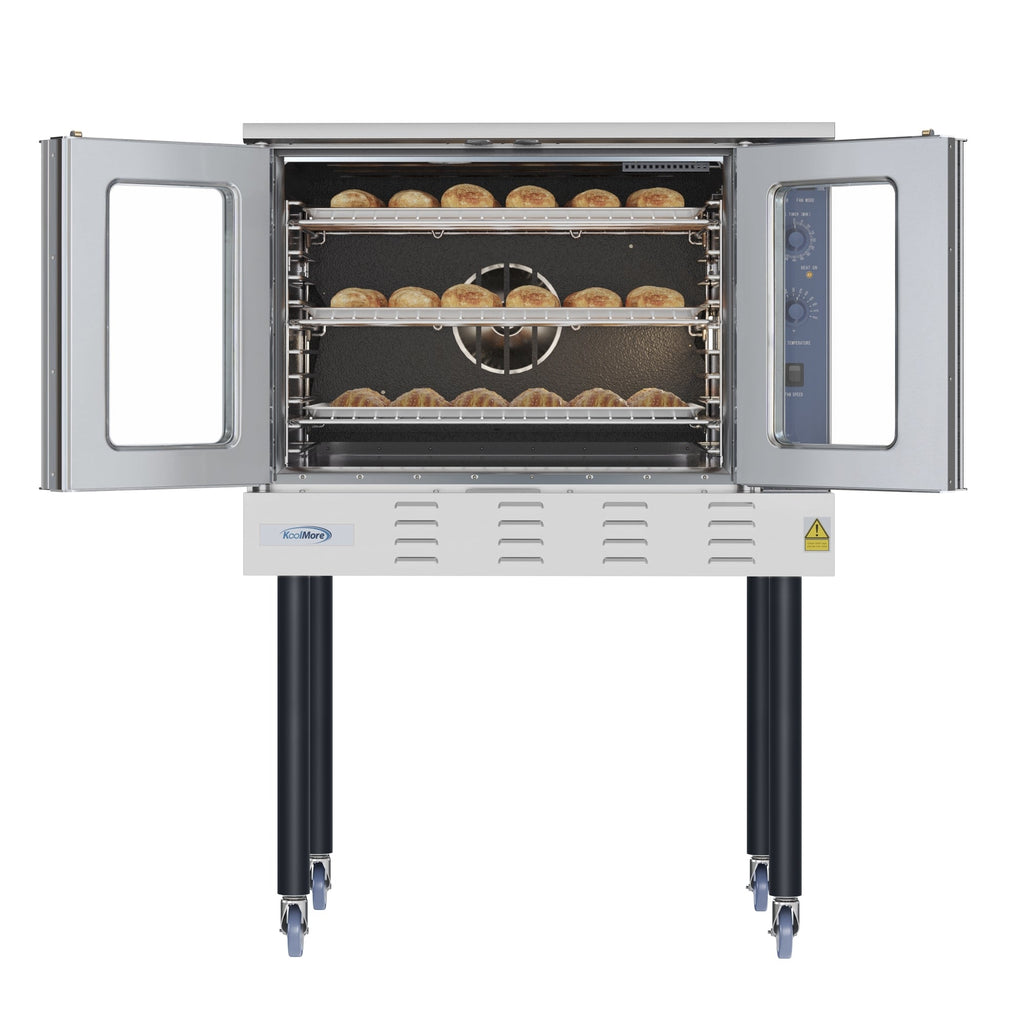 38 in. Full Size Single Deck Commercial Natural Gas Convection Oven 54,000 BTU With Casters