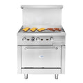 36 in. Commercial Oven with Griddle Top, 90000 BTU in Stainless-Steel