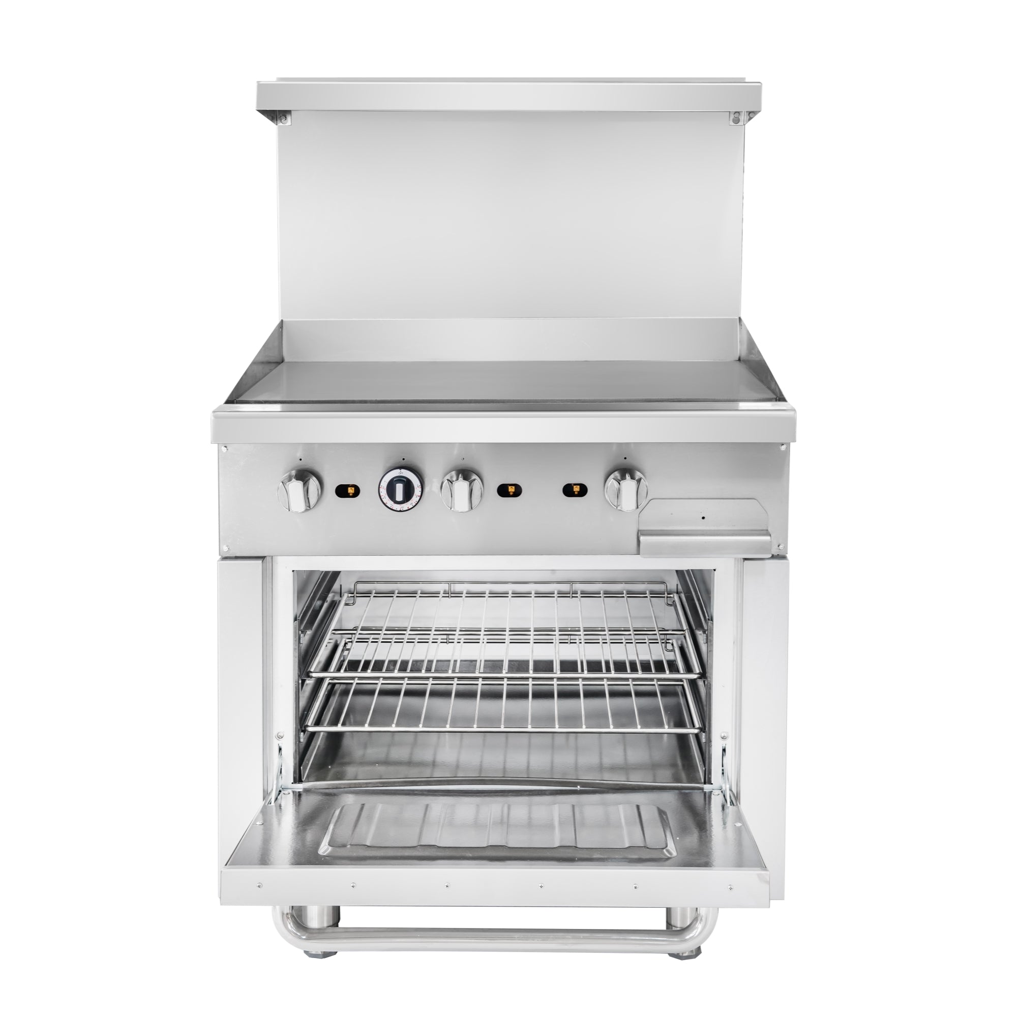 36 in. Commercial Oven with Griddle Top, 90000 BTU in Stainless-Steel
