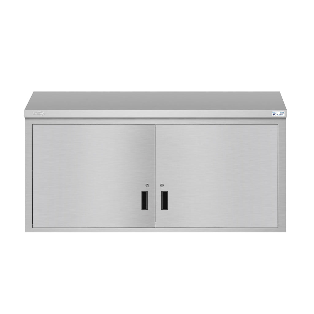 60 in. Kitchen Wall Cabinet with Hinged Doors and 2 shelves in Stainless-Steel