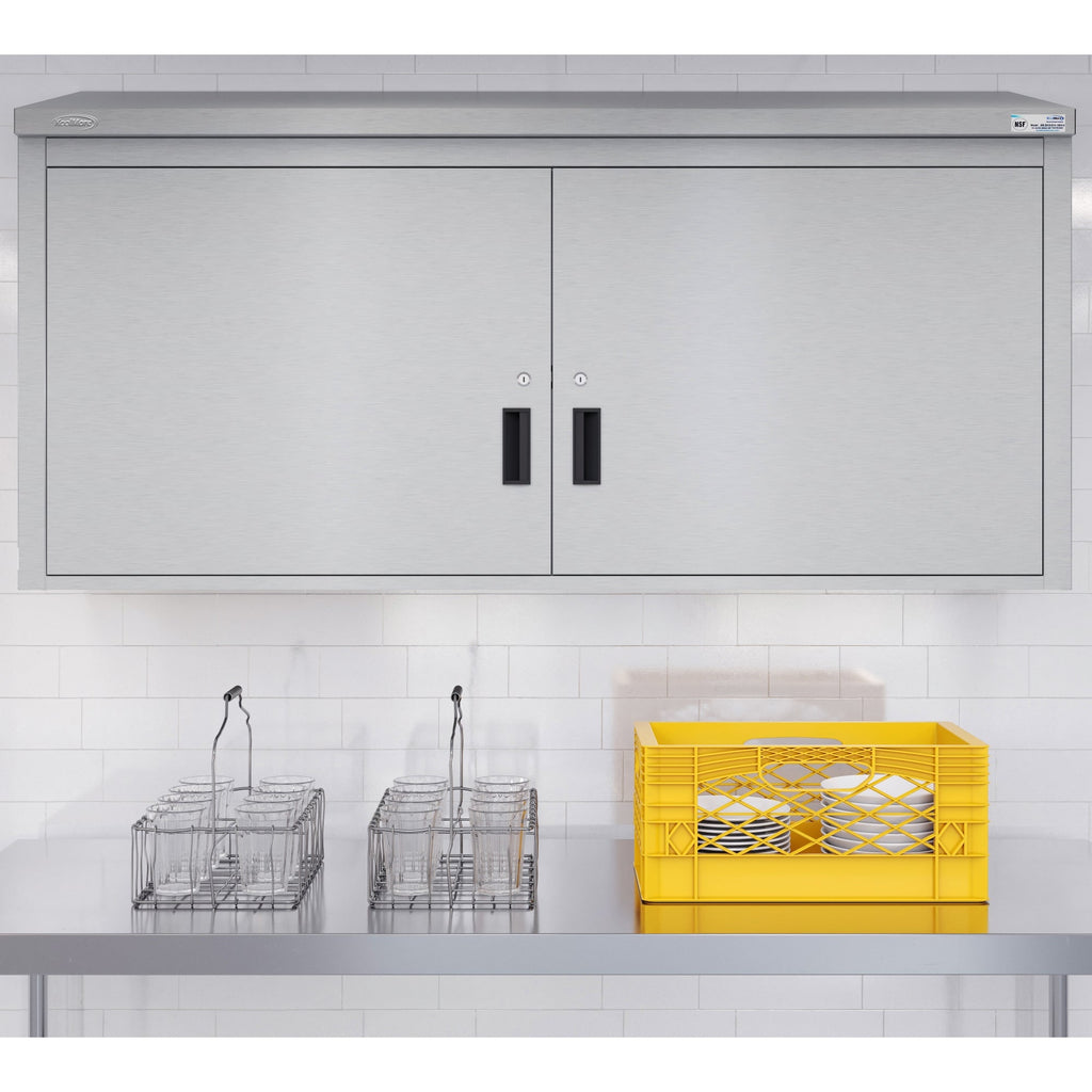 60 in. Kitchen Wall Cabinet with Hinged Doors and 2 shelves in Stainless-Steel