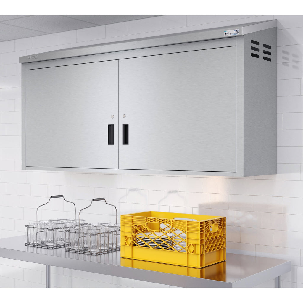 60 in. Kitchen Wall Cabinet with Hinged Doors and 2 shelves in Stainless-Steel