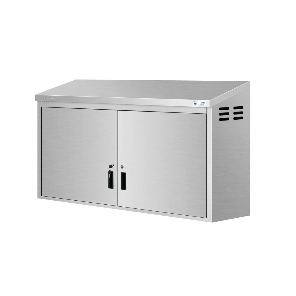 60 in. Kitchen Wall Cabinet with Hinged Doors and 2 shelves in Stainless-Steel