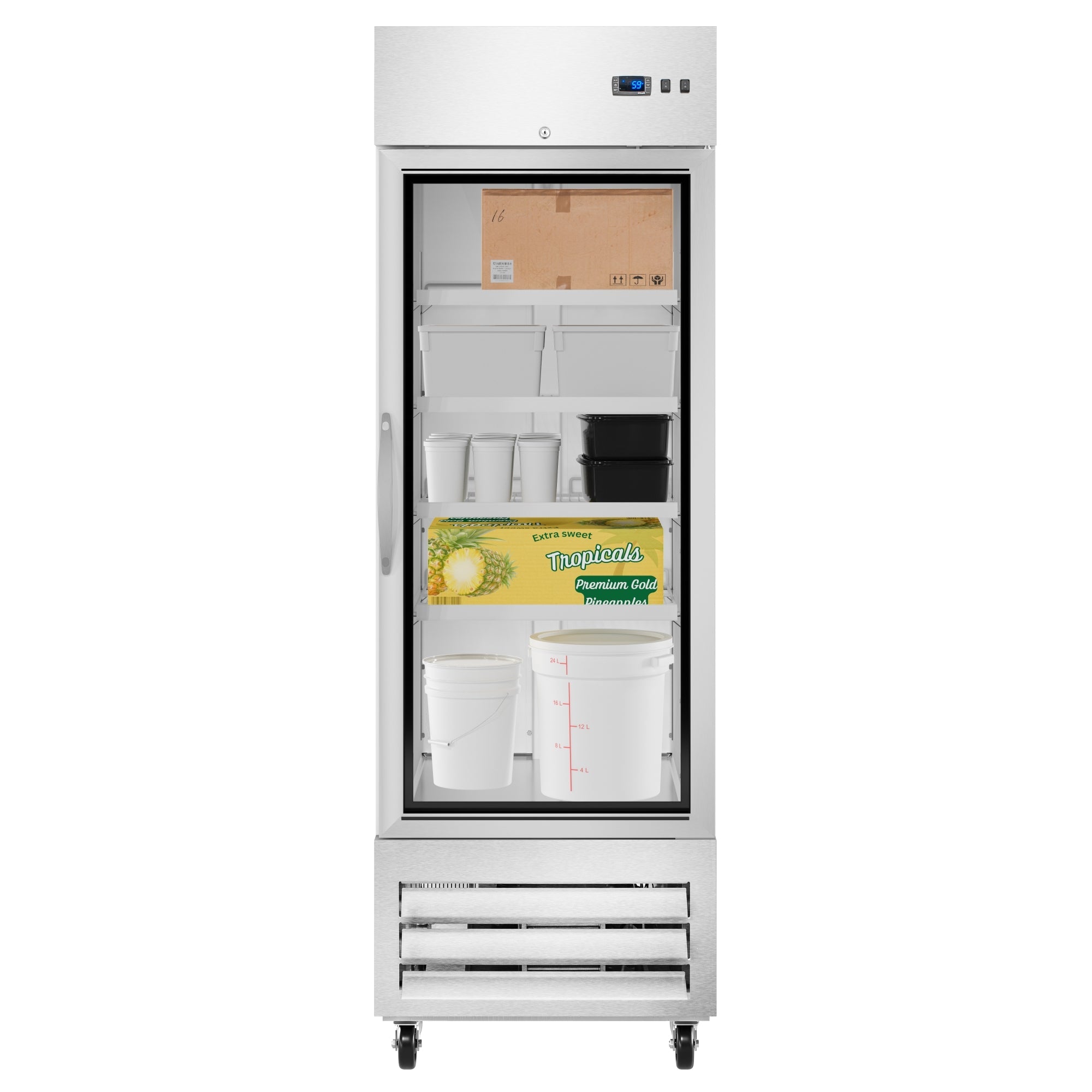 27 in. Commercial One Glass Door Convertible Reach-In Refrigerator/Freezer with 23 Cu. Ft. Capacity in Stainless Steel, ETL Listed