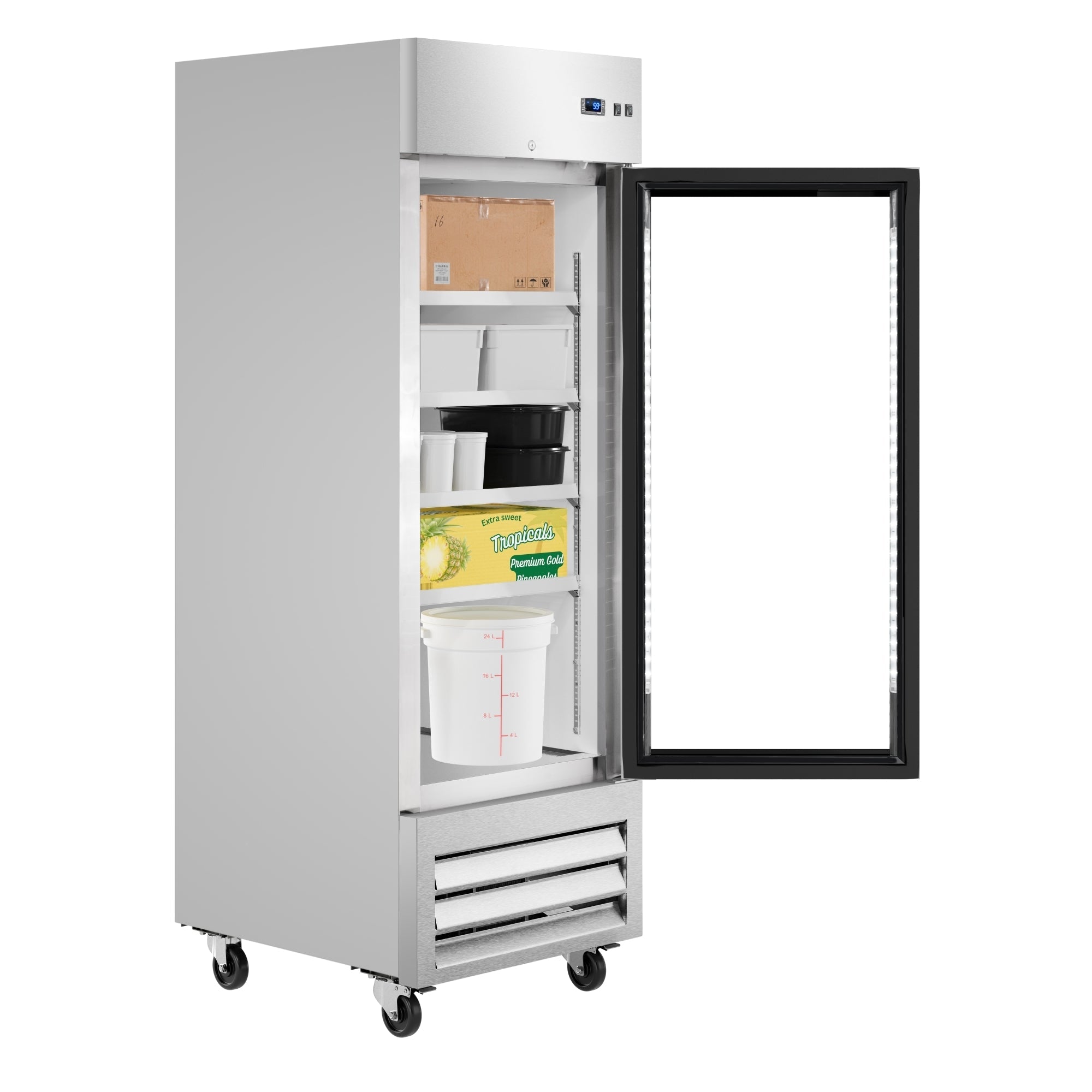 27 in. Commercial One Glass Door Convertible Reach-In Refrigerator/Freezer with 23 Cu. Ft. Capacity in Stainless Steel, ETL Listed