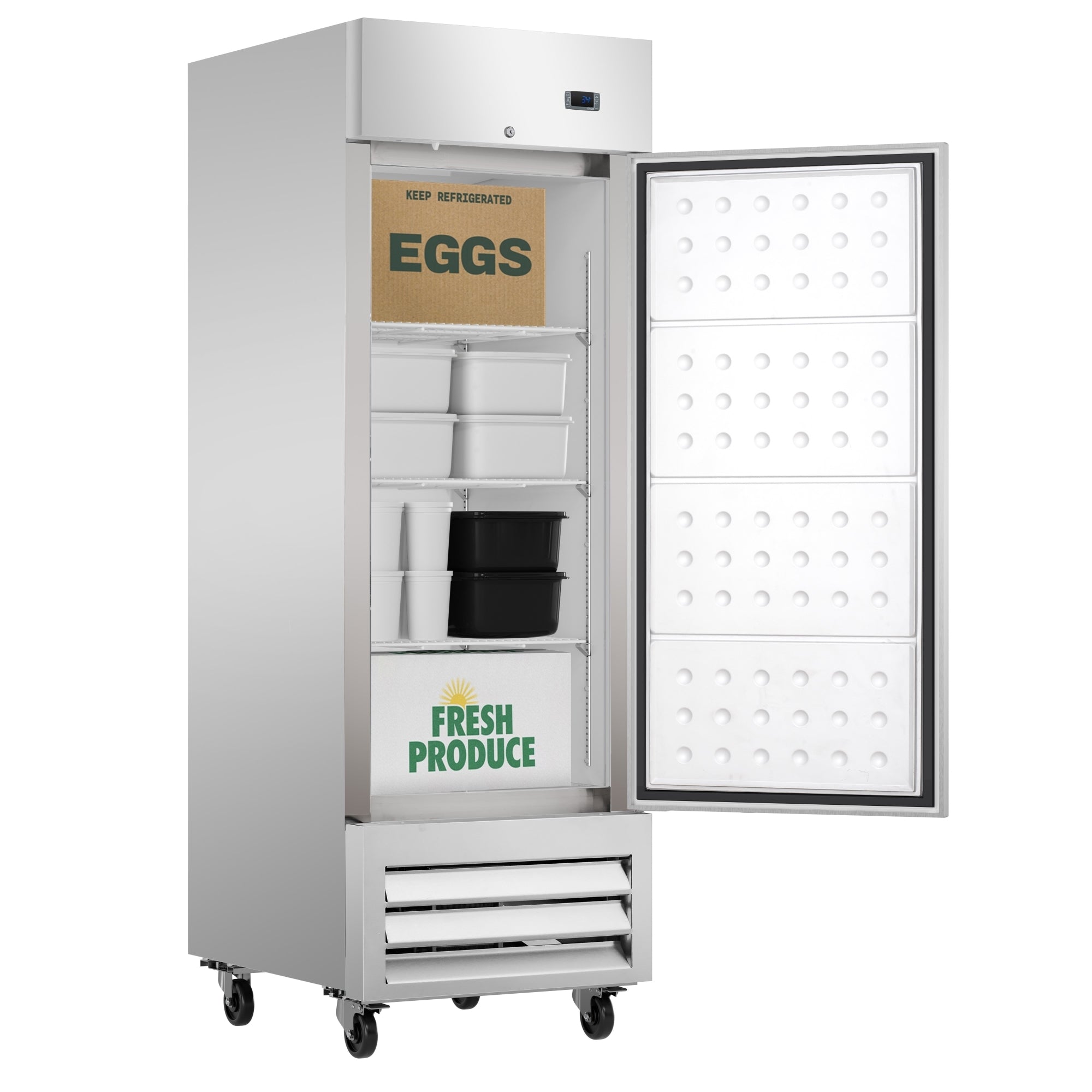 27 in. Commercial One Door Convertible Refrigerator/Freezer with 23 Cu. Ft. Capacity in Stainless Steel, ETL Listed