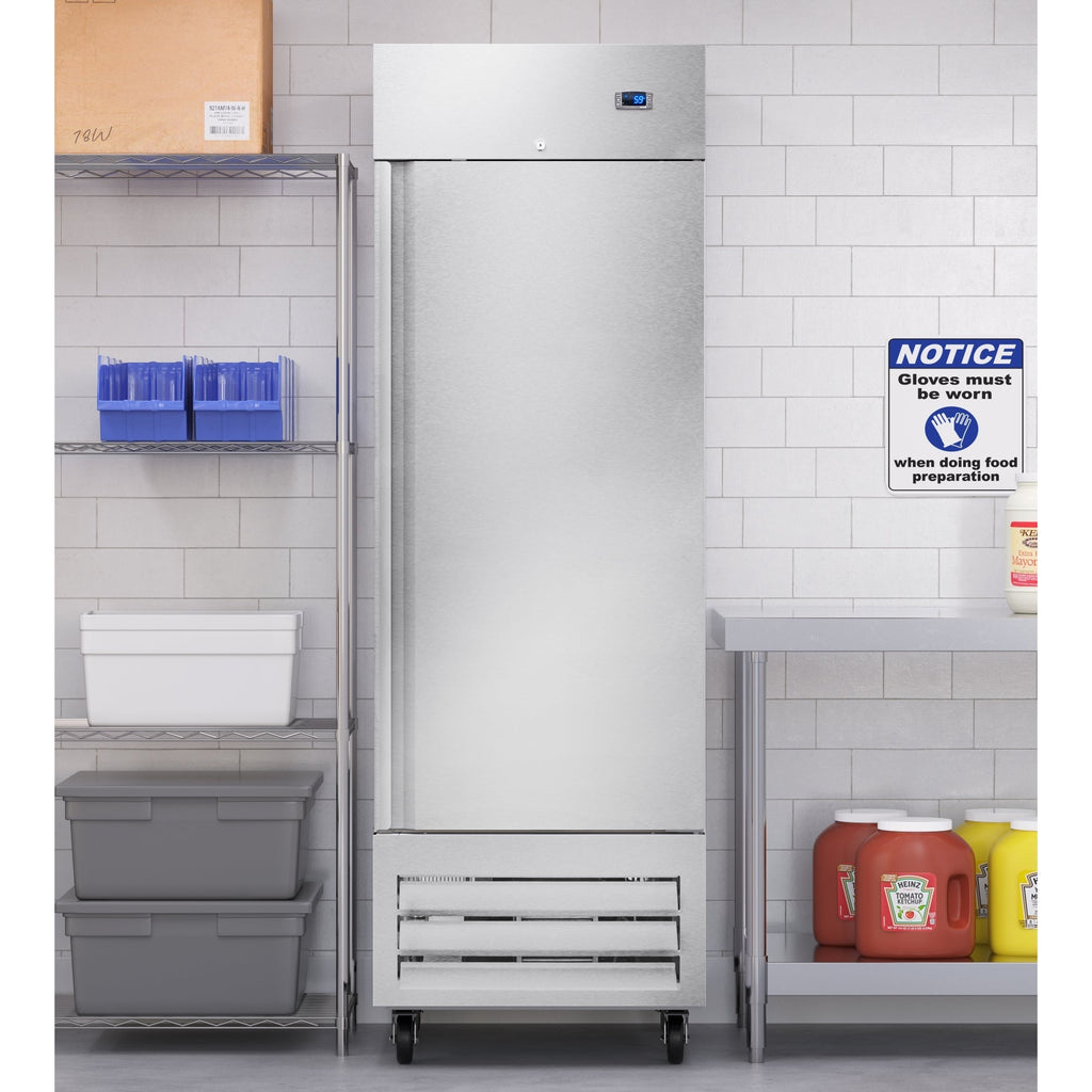 27 in. Commercial One Door Convertible Refrigerator/Freezer with 23 Cu. Ft. Capacity in Stainless Steel, ETL Listed