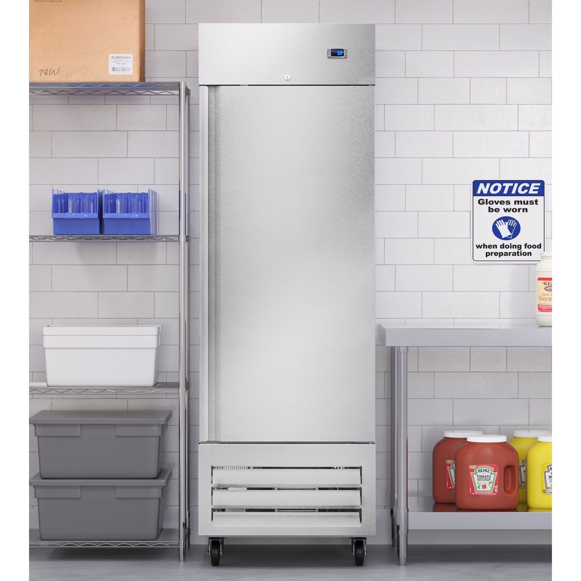 27 in. Commercial One Door Convertible Refrigerator/Freezer with 23 Cu. Ft. Capacity in Stainless Steel, ETL Listed