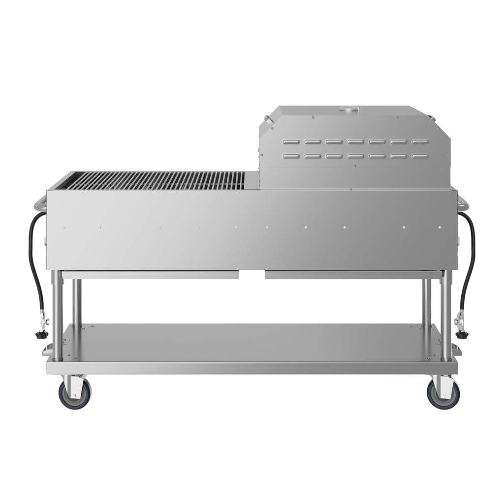 72 in. Commercial Outdoor Propane Gas Grill with 36 in. Pizza Oven in Stainless-Steel