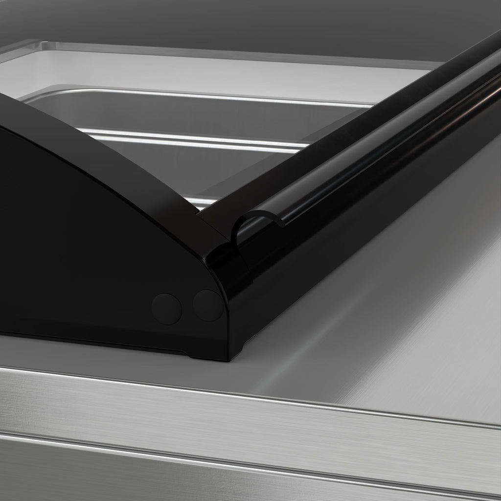 32 in. 4-Pan Countertop Ice Cream Display Freezer with Curved Glass Top in Stainless-Steel