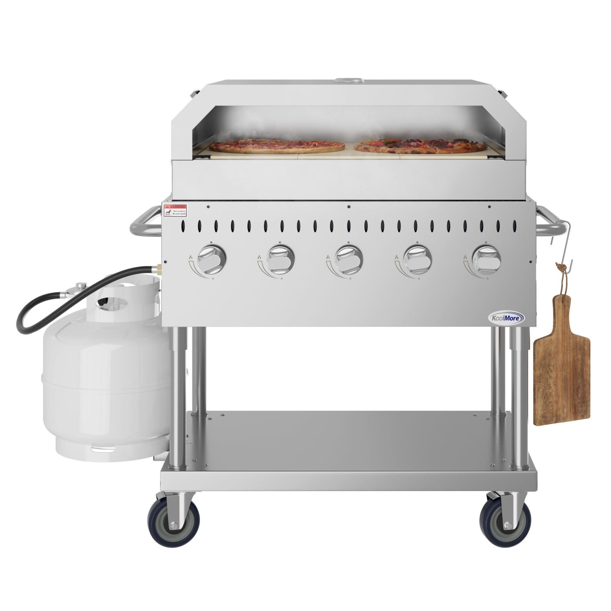 36 in. Commercial Outdoor Propane Grill With Pizza Oven in Stainless-Steel