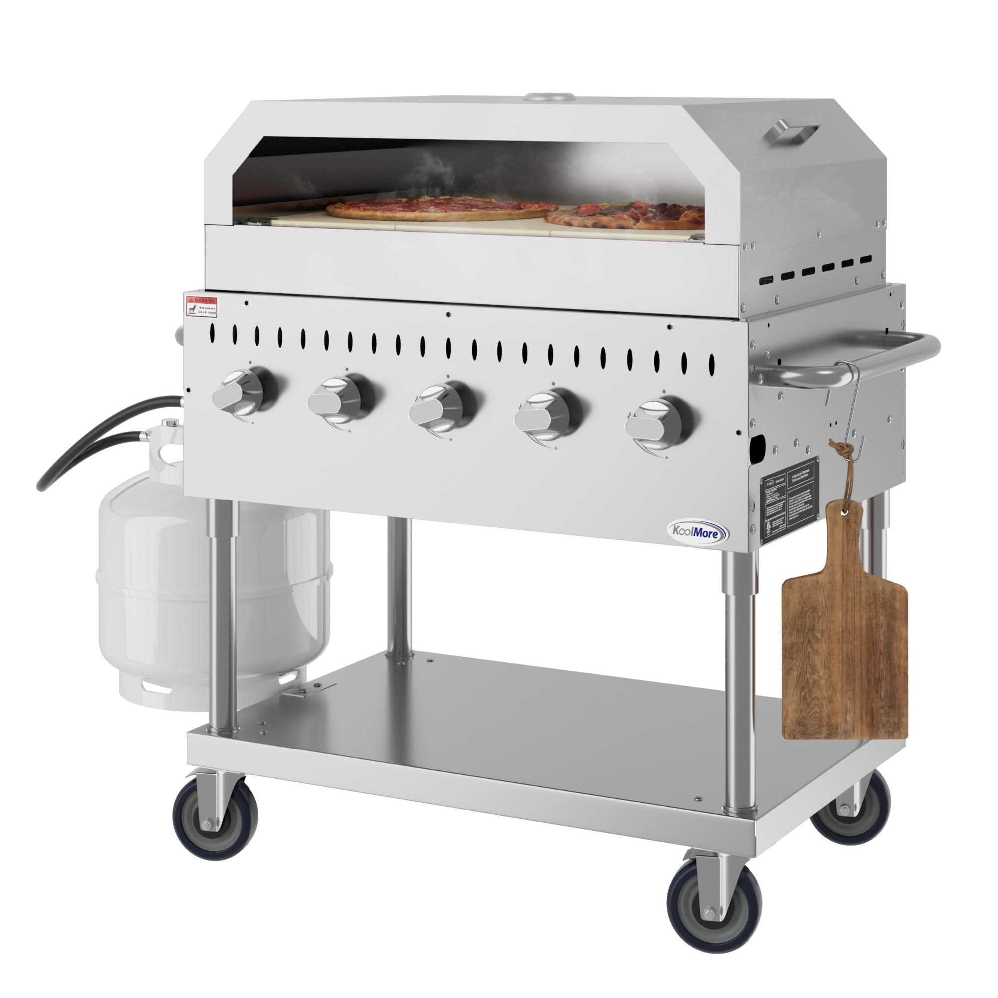 36 in. Commercial Outdoor Propane Grill With Pizza Oven in Stainless-Steel