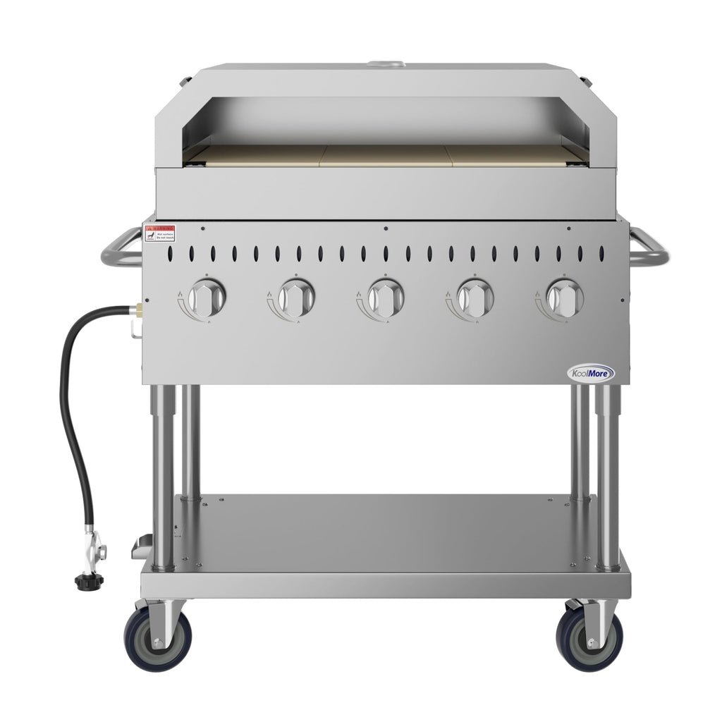 36 in. Commercial Outdoor Propane Grill With Pizza Oven in Stainless-Steel