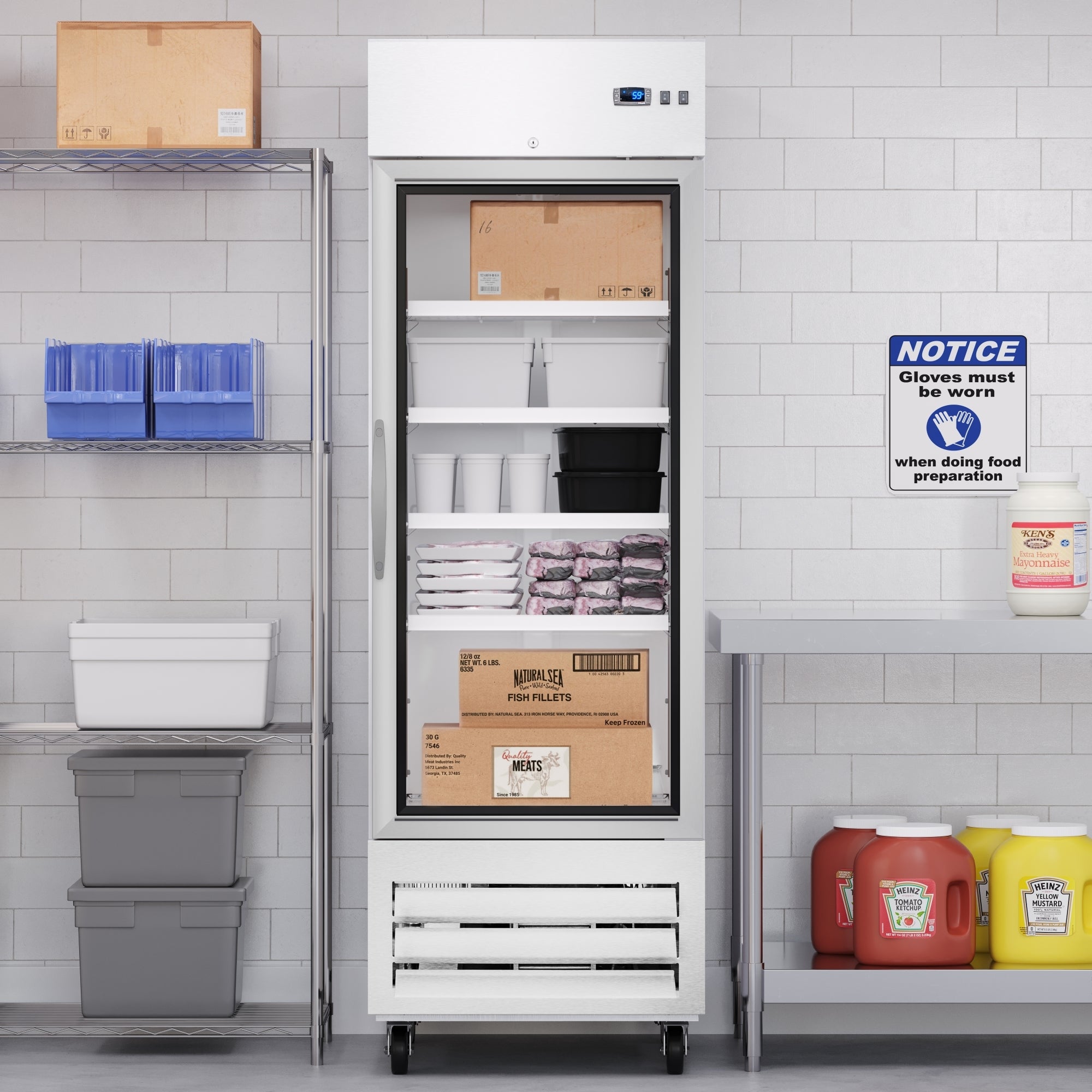 27 in. Commercial One Glass Door Convertible Reach-In Refrigerator/Freezer with 23 Cu. Ft. Capacity in Stainless Steel, ETL Listed