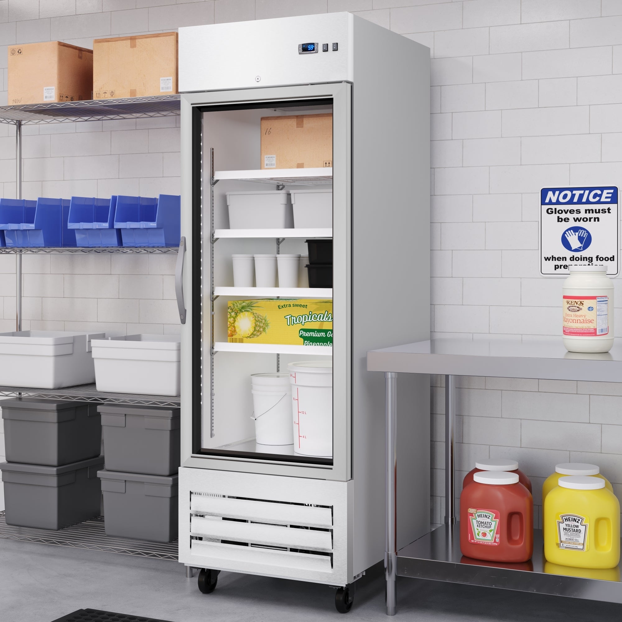 27 in. Commercial One Glass Door Convertible Reach-In Refrigerator/Freezer with 23 Cu. Ft. Capacity in Stainless Steel, ETL Listed