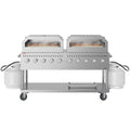 72 in. Commercial Outdoor Propane Gas Grill with Two 36 in. Pizza Ovens in Stainless-Steel, ETL Listed