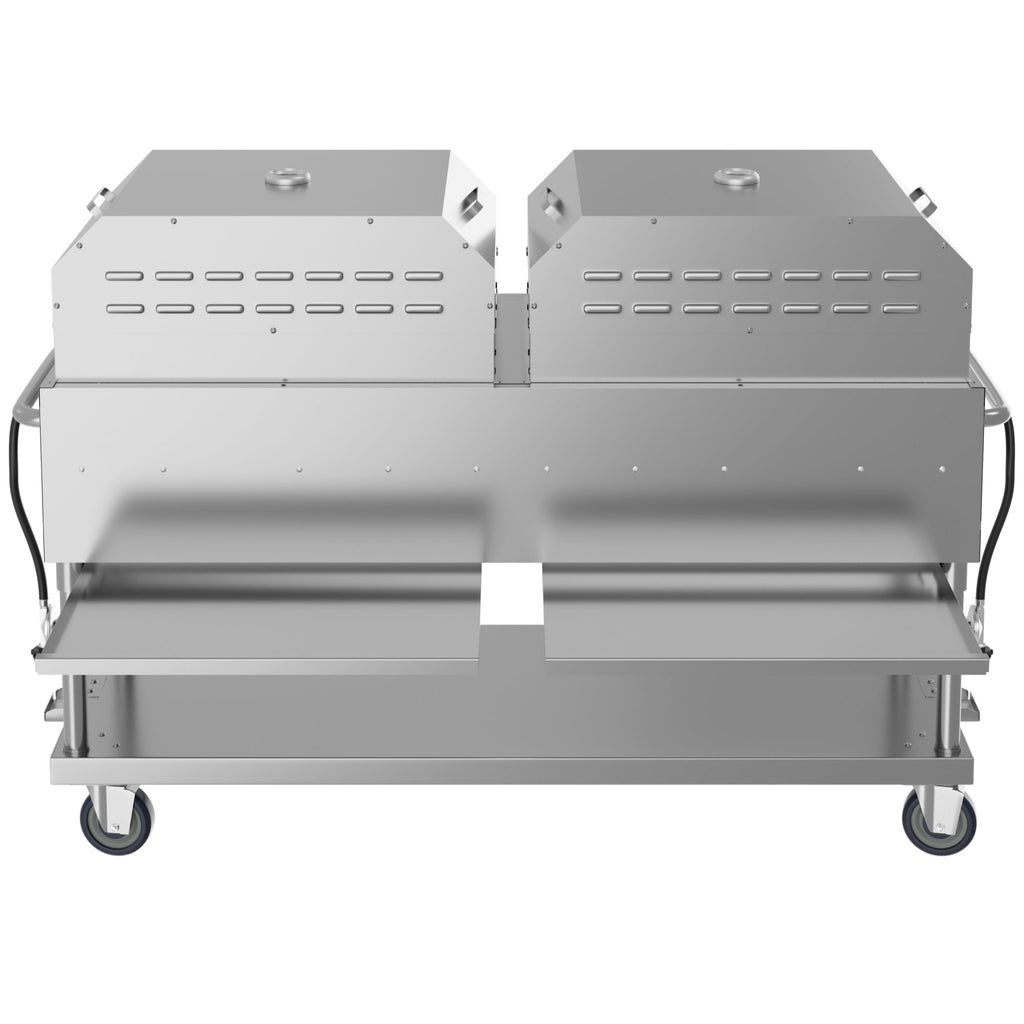 72 in. Commercial Outdoor Propane Gas Grill with Two 36 in. Pizza Ovens in Stainless-Steel, ETL Listed