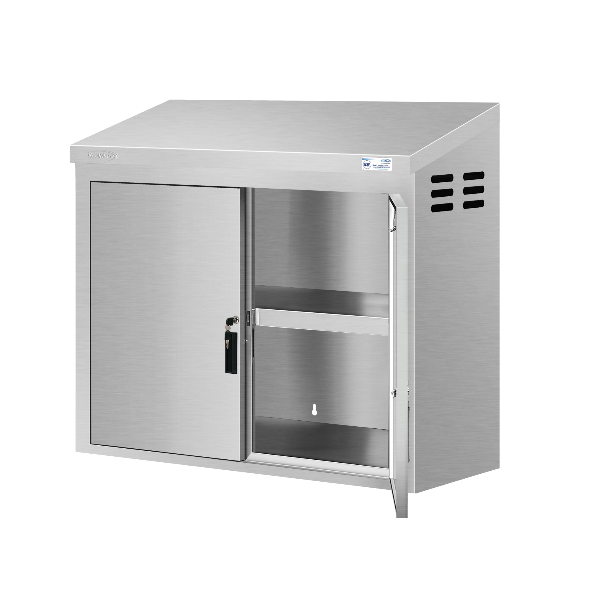 36 in. Kitchen Wall Cabinet with Hinged Doors and 2 shelves in Stainless-Steel