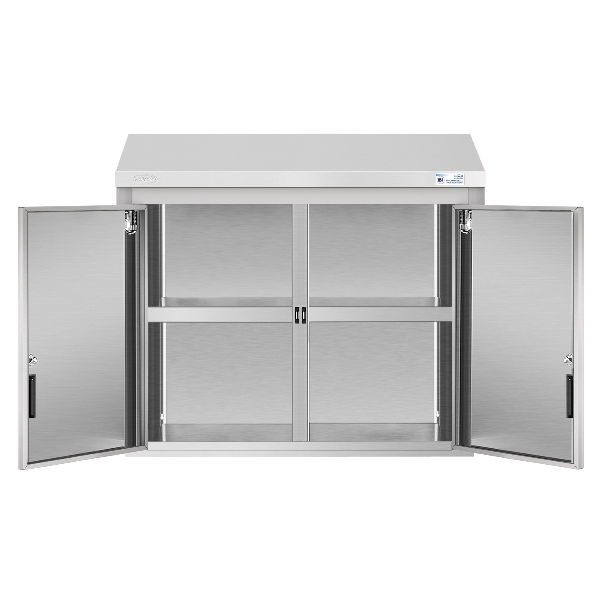 36 in. Kitchen Wall Cabinet with Hinged Doors and 2 shelves in Stainless-Steel
