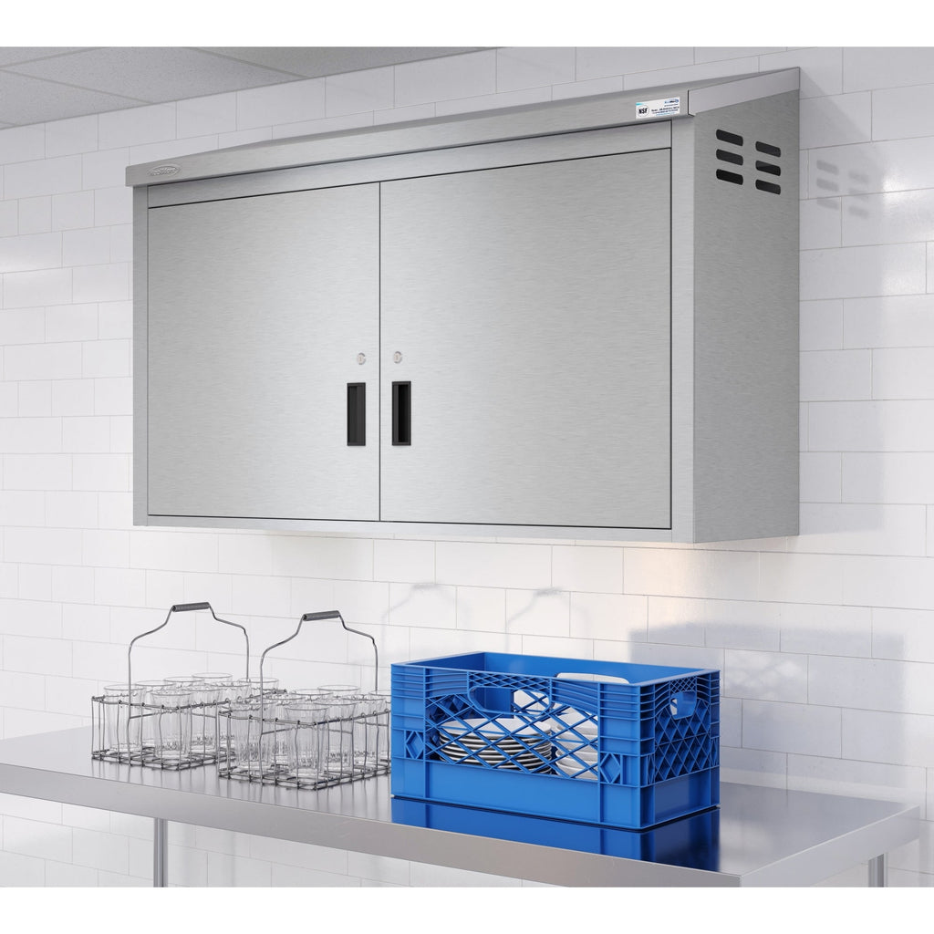 48 in. Kitchen Wall Cabinet with Hinged Doors and 2 shelves in Stainless-Steel