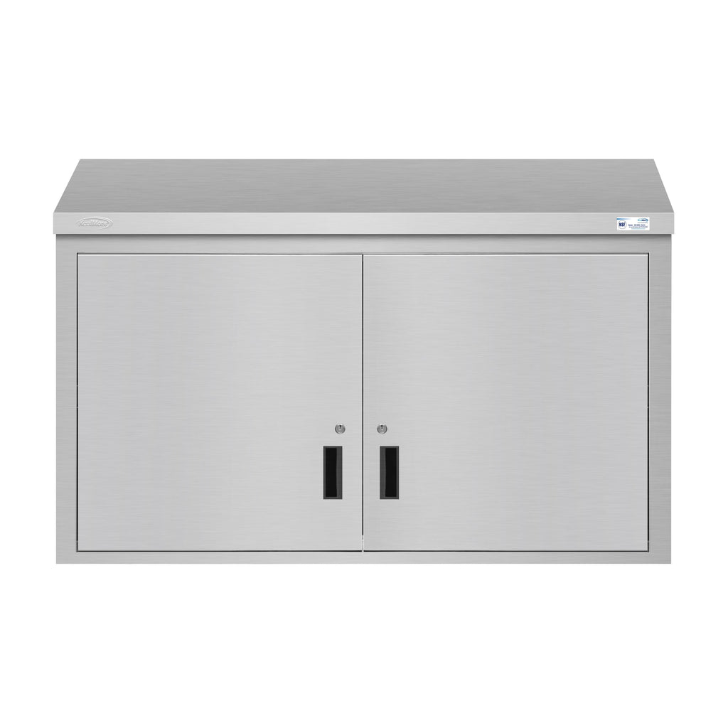 48 in. Kitchen Wall Cabinet with Hinged Doors and 2 shelves in Stainless-Steel