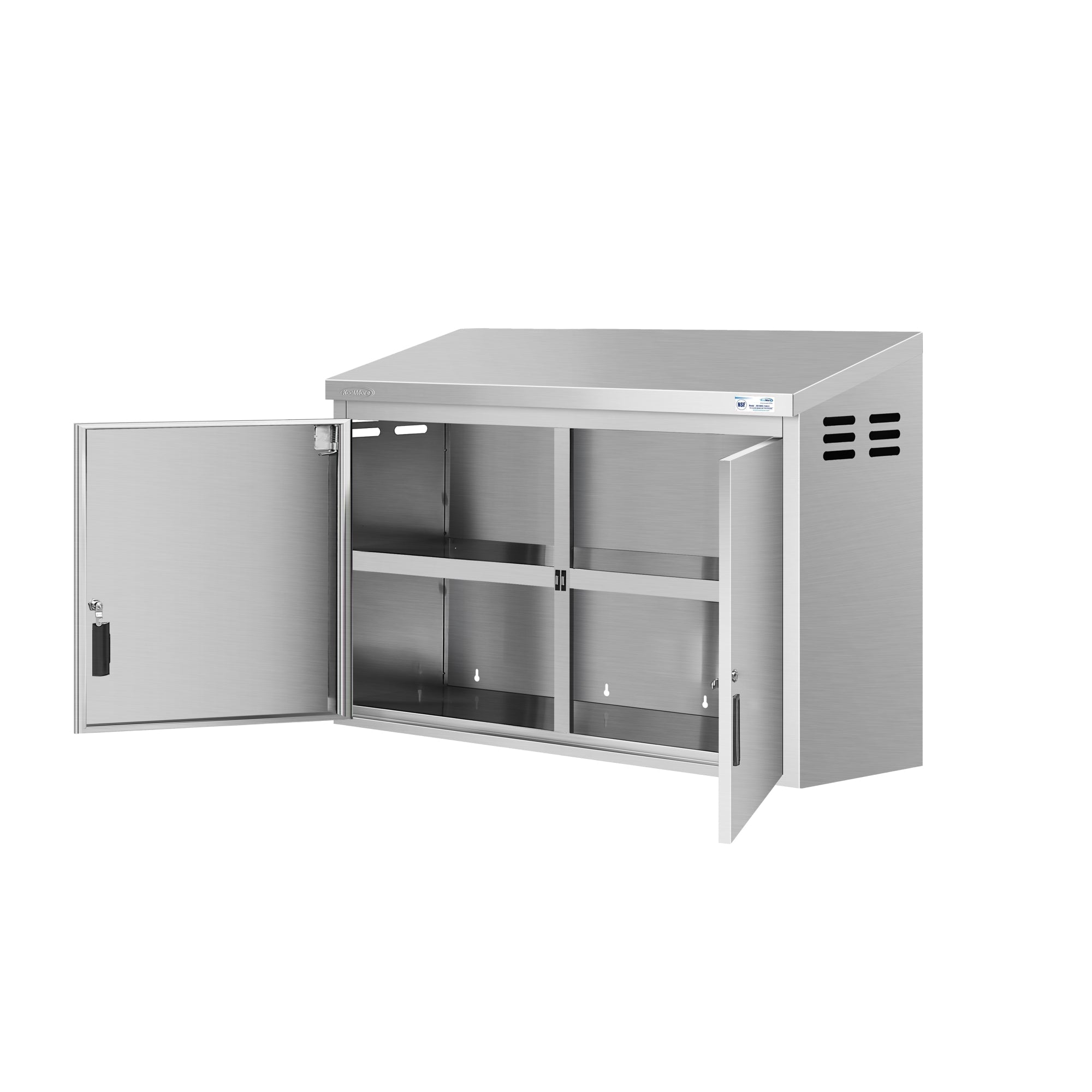 48 in. Kitchen Wall Cabinet with Hinged Doors and 2 shelves in Stainless-Steel