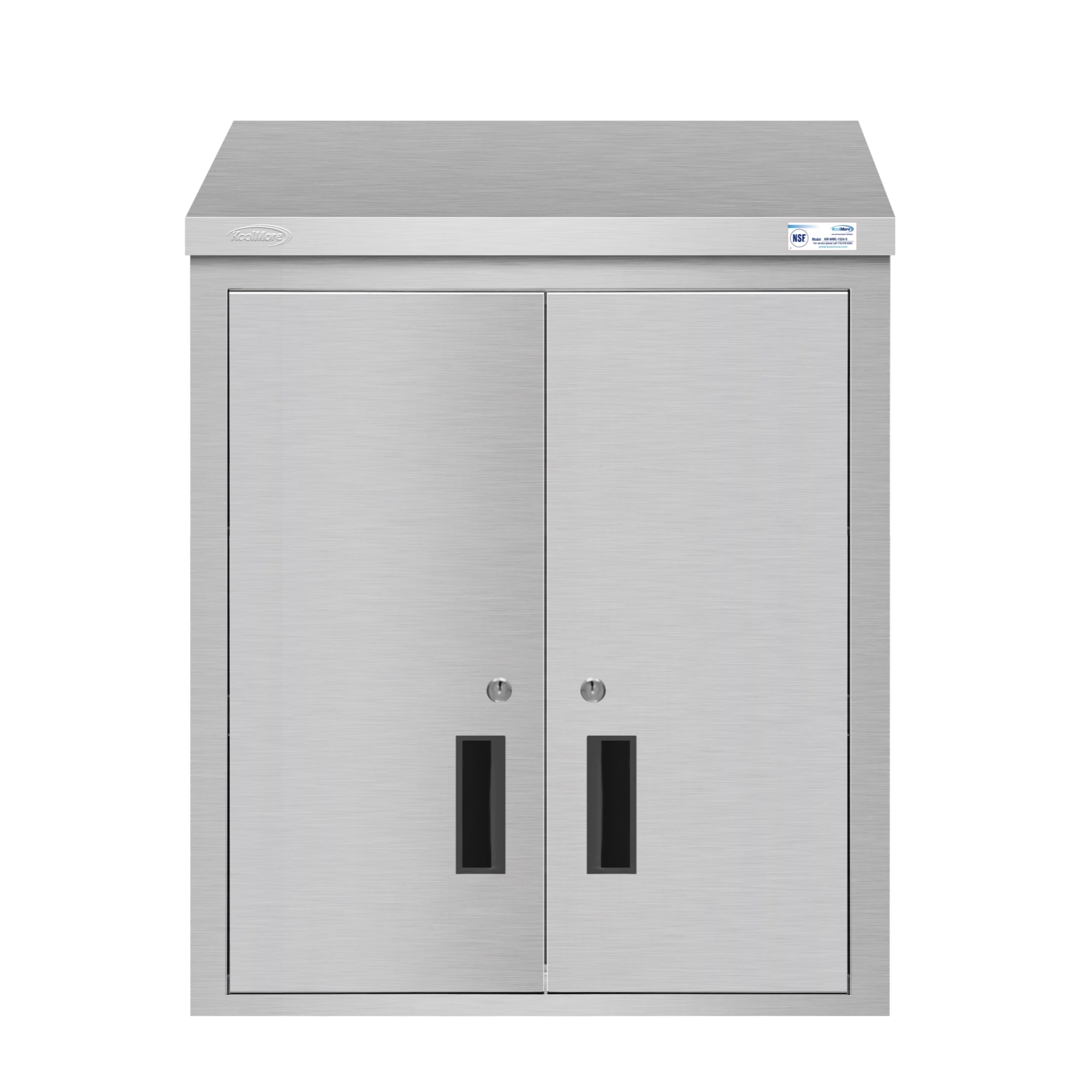 24 in. Kitchen Wall Cabinet with Hinged Doors and 2 shelves in Stainless-Steel