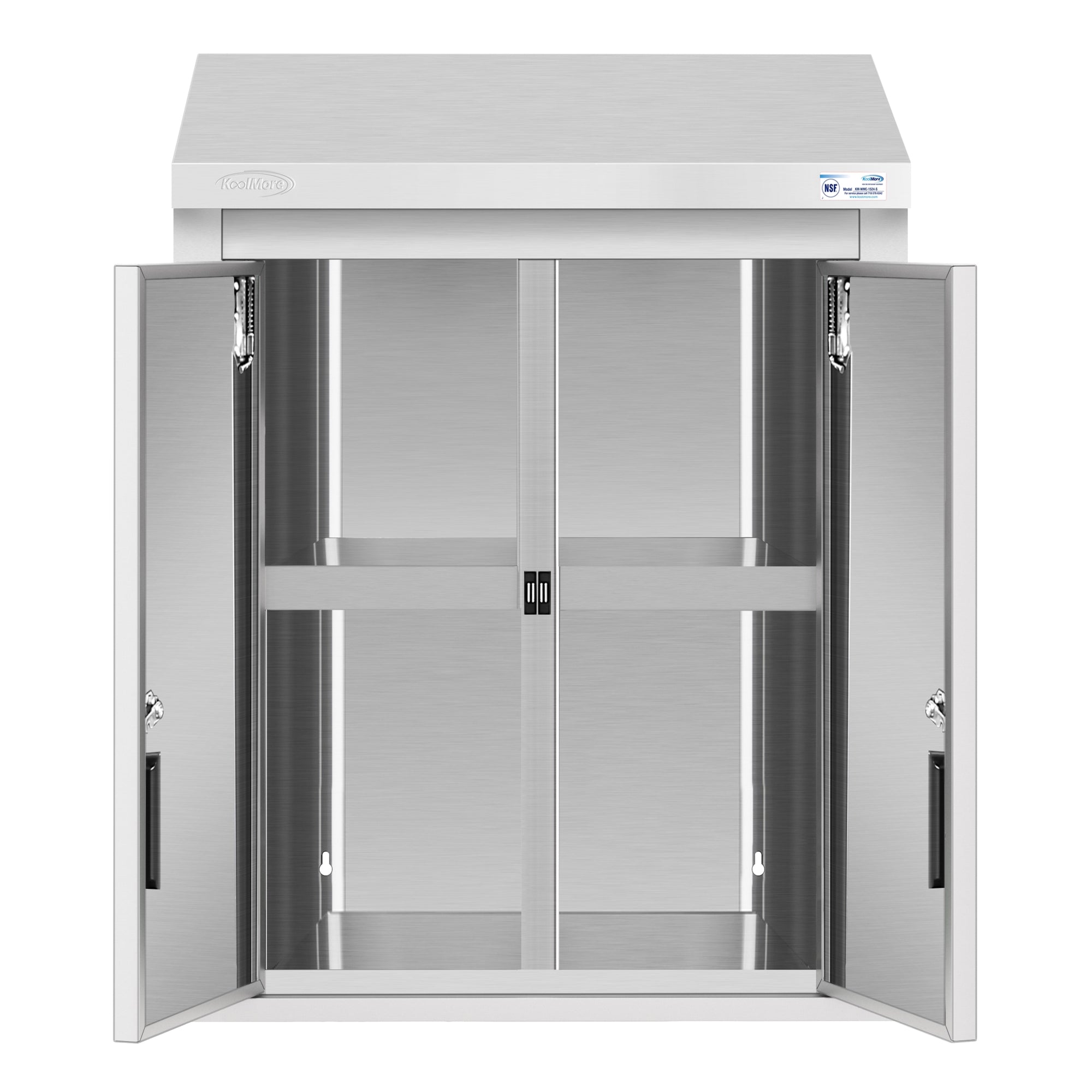 24 in. Kitchen Wall Cabinet with Hinged Doors and 2 shelves in Stainless-Steel