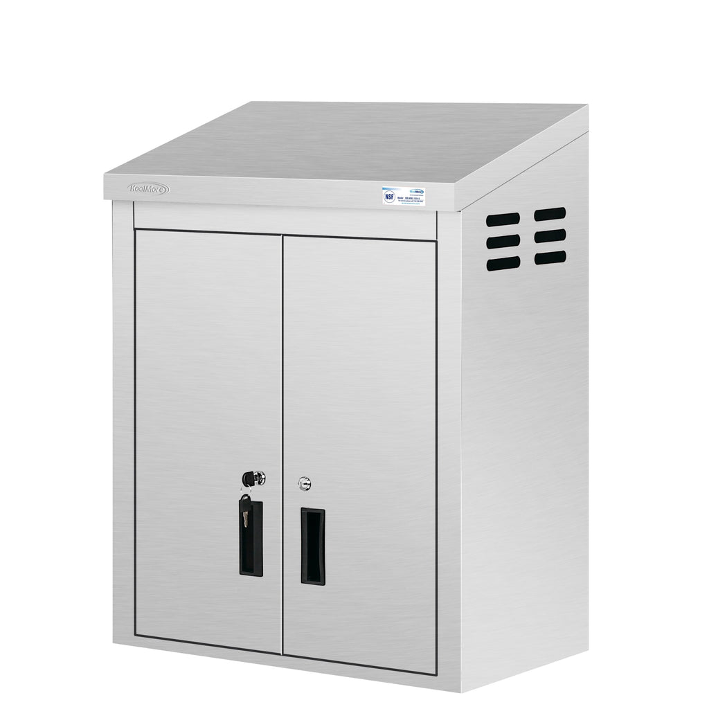 24 in. Kitchen Wall Cabinet with Hinged Doors and 2 shelves in Stainless-Steel