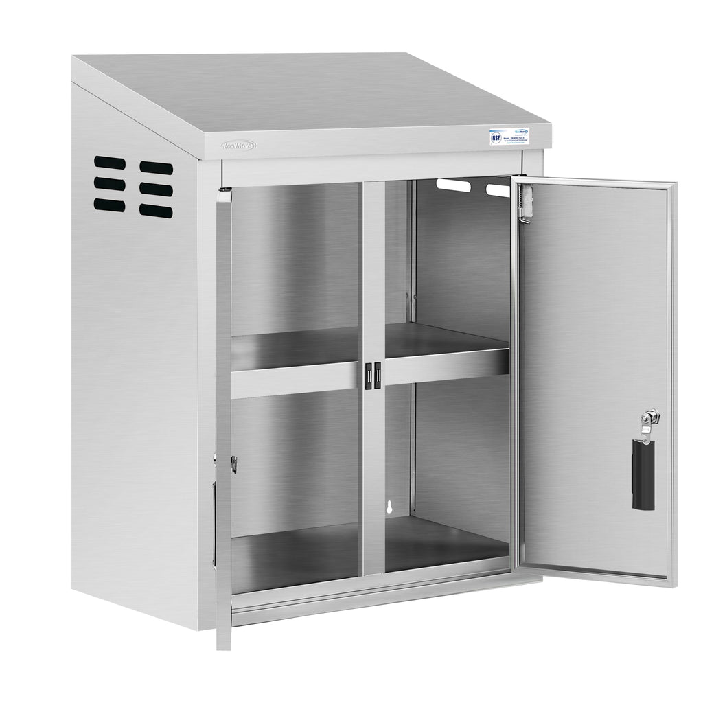 24 in. Kitchen Wall Cabinet with Hinged Doors and 2 shelves in Stainless-Steel