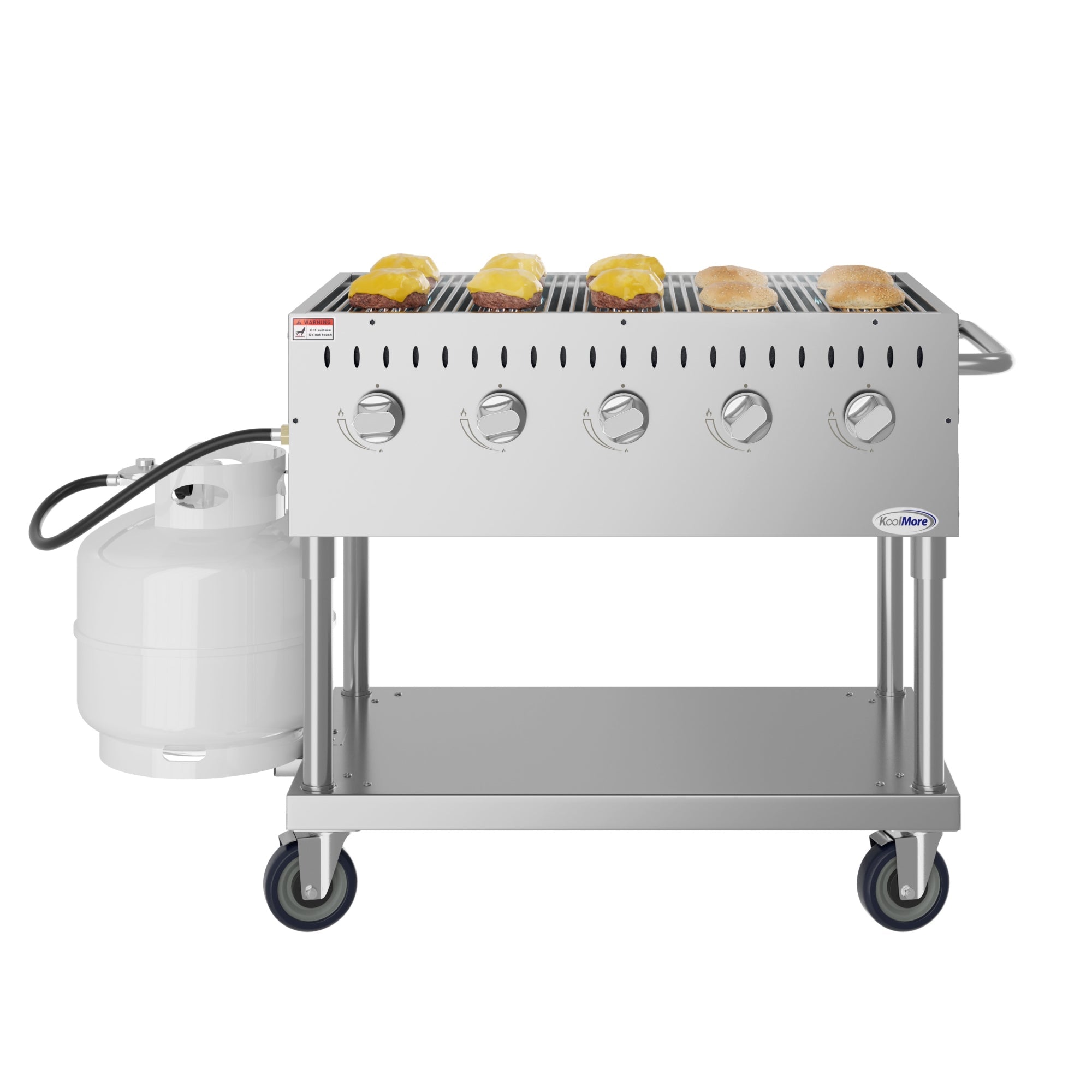 36 in. Commercial Mobile Outdoor Grill in Stainless Steel