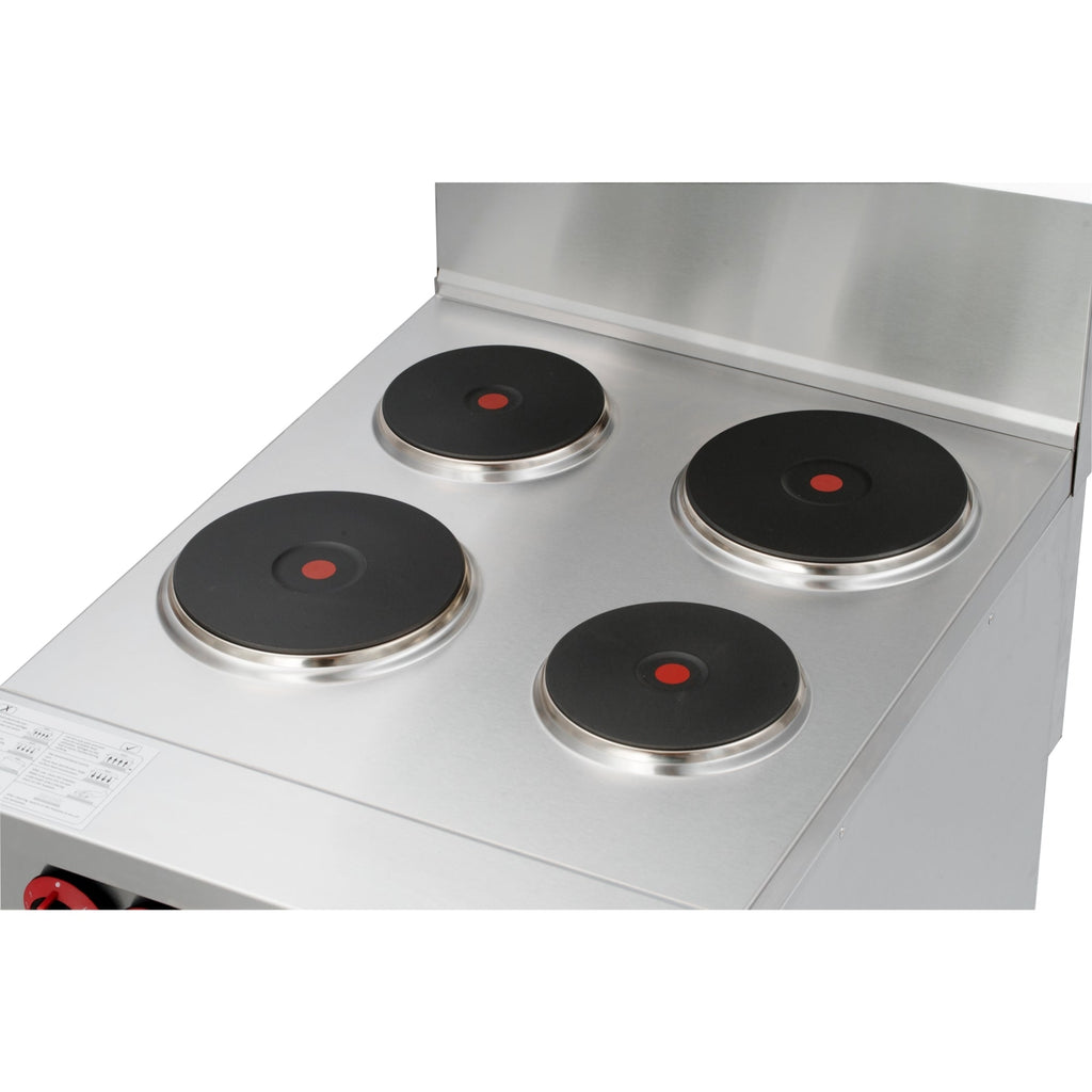 24 in. Commercial Electric Range with 4 Burners and 1 Standard Electric Oven in Stainless Steel - 208V 3-Phase