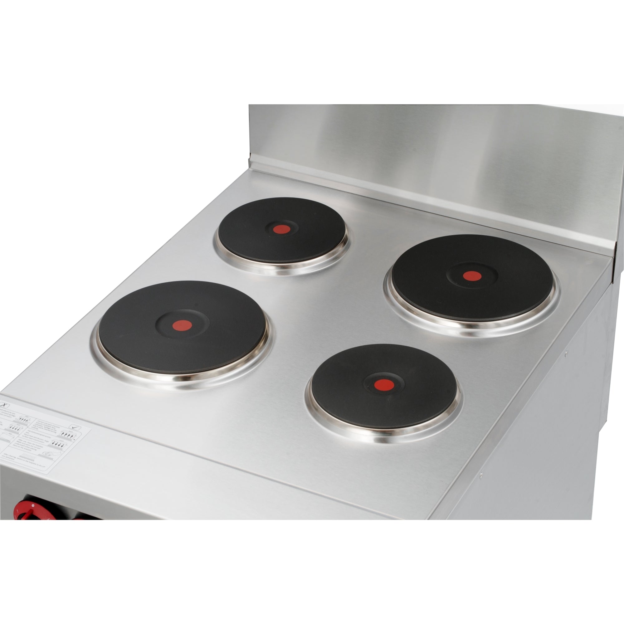 24 in. Commercial Electric Range with 4 Burners and 1 Standard Electric Oven in Stainless Steel - 208V 3-Phase