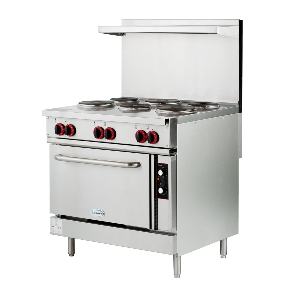 36 in. Commercial Electric Range with 6 Burners and 1 Standard Electric Oven in Stainless Steel - 208V 3-Phase
