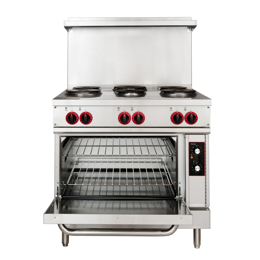 36 in. Commercial Electric Range with 6 Burners and 1 Standard Electric Oven in Stainless Steel - 208V 3-Phase