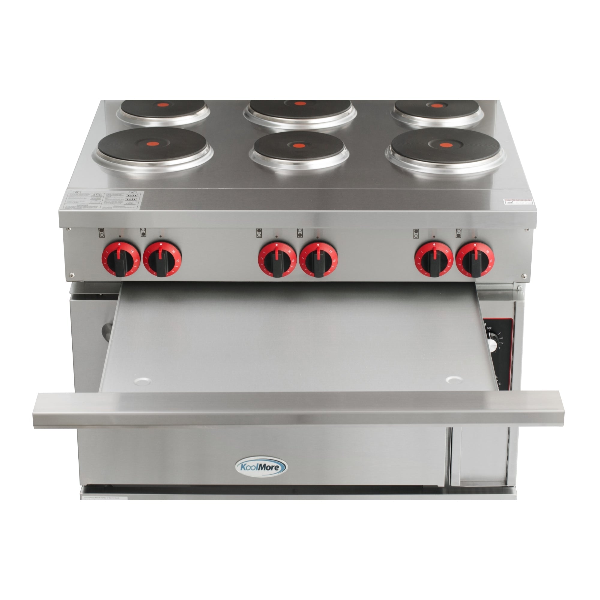 36 in. Commercial Electric Range with 6 Burners and 1 Standard Electric Oven in Stainless Steel - 208V 3-Phase