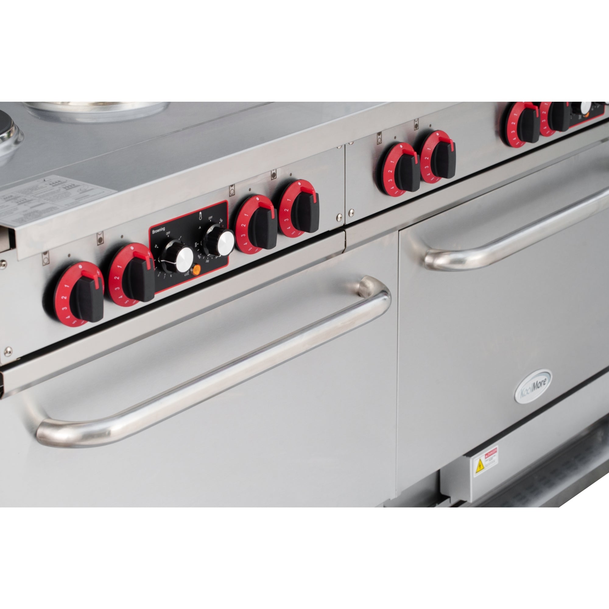 60 In. Commercial Electric Range with 10 Burners and 2 Standard Electric Ovens in Stainless Steel - 208V 3-Phase