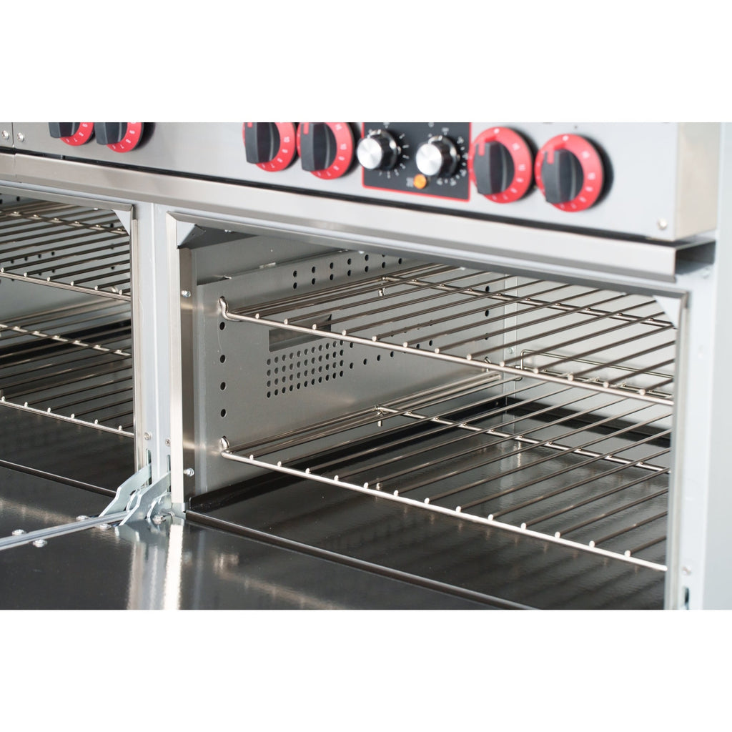 60 In. Commercial Electric Range with 10 Burners and 2 Standard Electric Ovens in Stainless Steel - 208V 3-Phase