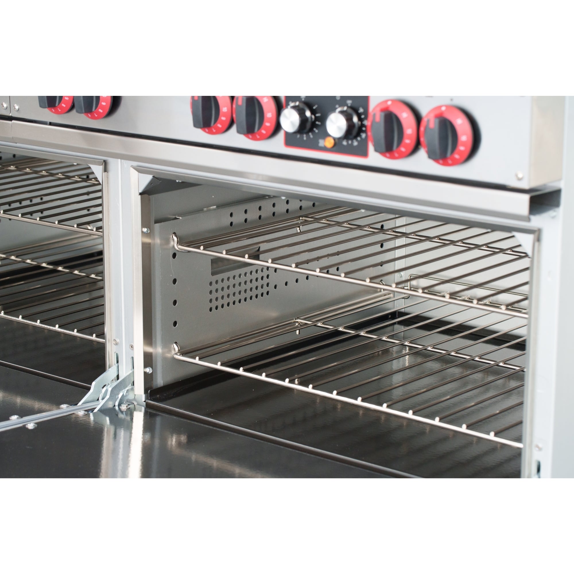 60 In. Commercial Electric Range with 10 Burners and 2 Standard Electric Ovens in Stainless Steel - 208V 3-Phase