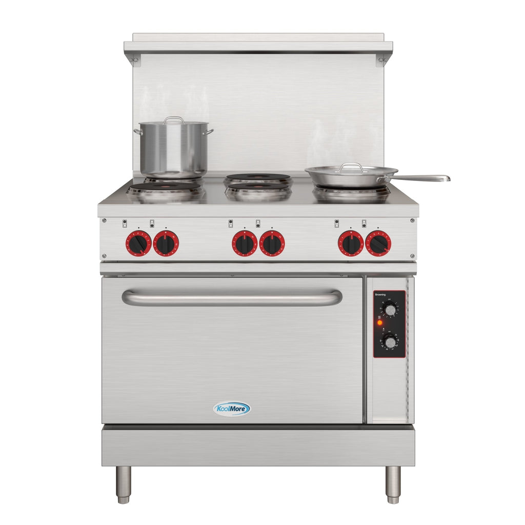 36 in. Commercial Electric Range with 6 Burners and 1 Standard Electric Oven in Stainless Steel - 208V 3-Phase
