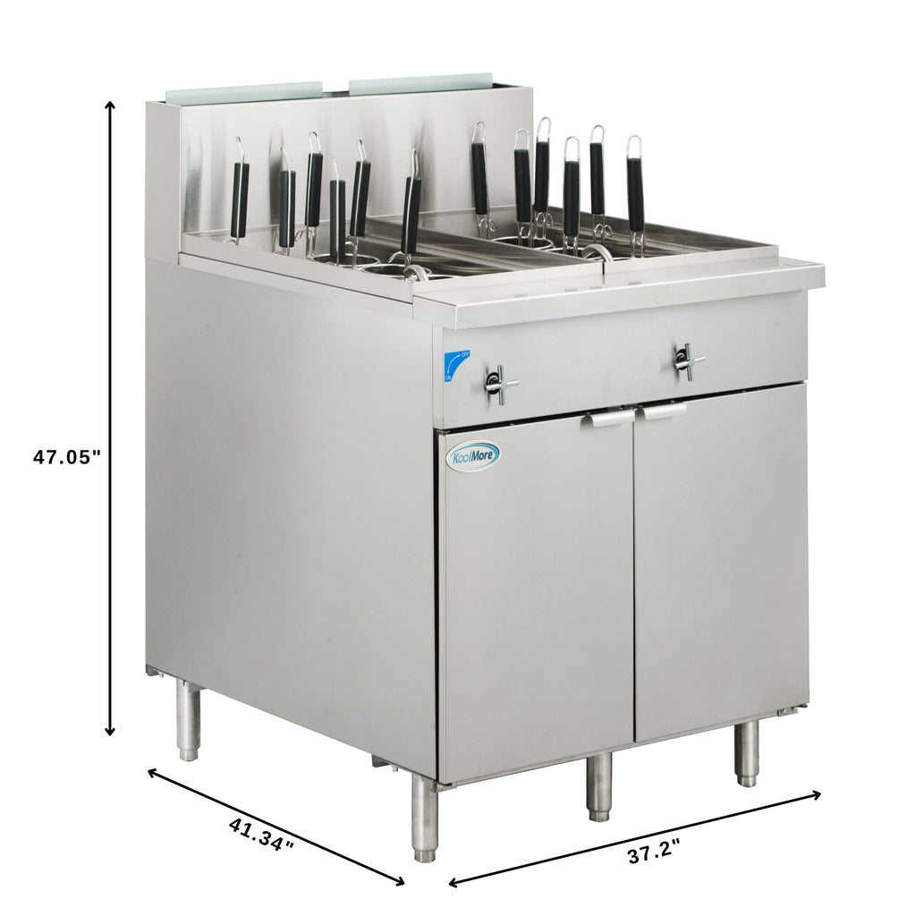 22-Gallon Natural Gas Pasta Cooker with 12 Baskets and 140,000 BTU in Stainless-Steel