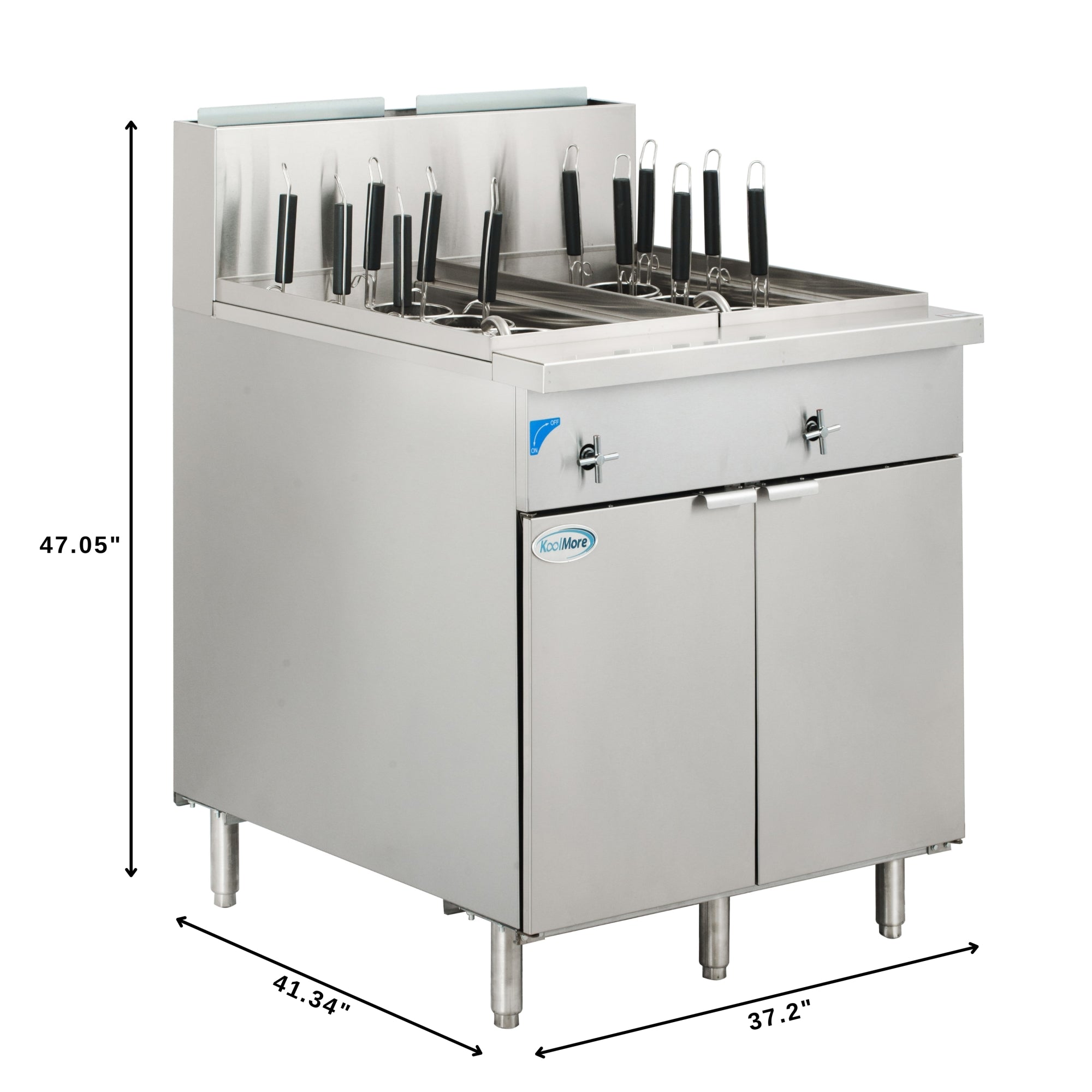22-Gallon Natural Gas Pasta Cooker with 12 Baskets and 140,000 BTU in Stainless-Steel