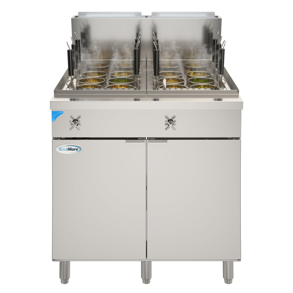 22-Gallon Natural Gas Pasta Cooker with 12 Baskets and 140,000 BTU in Stainless-Steel