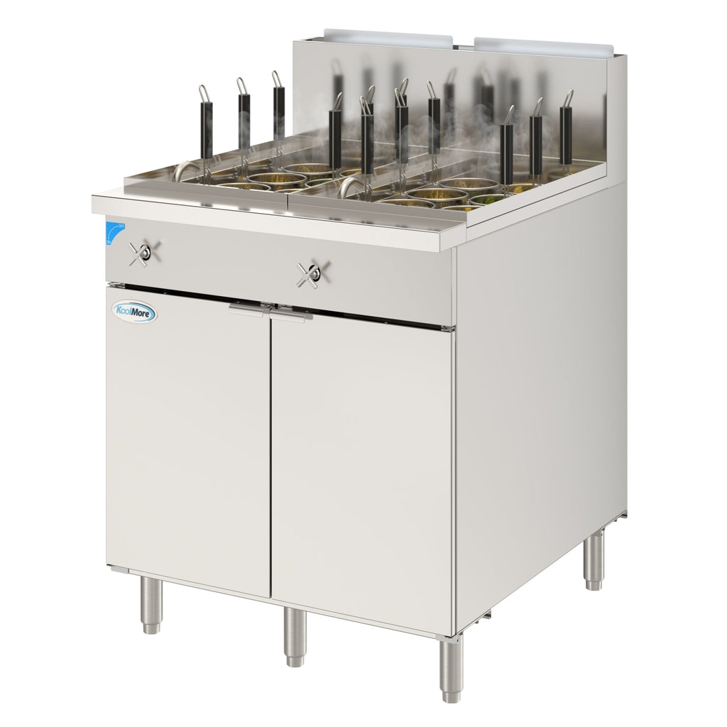 22-Gallon Natural Gas Pasta Cooker with 12 Baskets and 140,000 BTU in Stainless-Steel